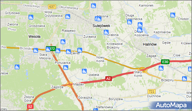 mapa Nowy Konik, Nowy Konik na mapie Targeo