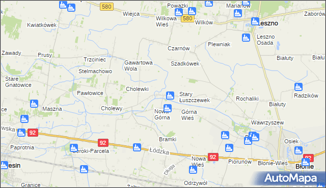mapa Nowy Łuszczewek, Nowy Łuszczewek na mapie Targeo