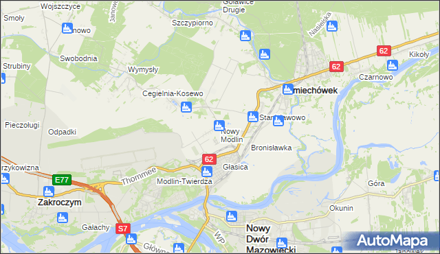mapa Nowy Modlin, Nowy Modlin na mapie Targeo