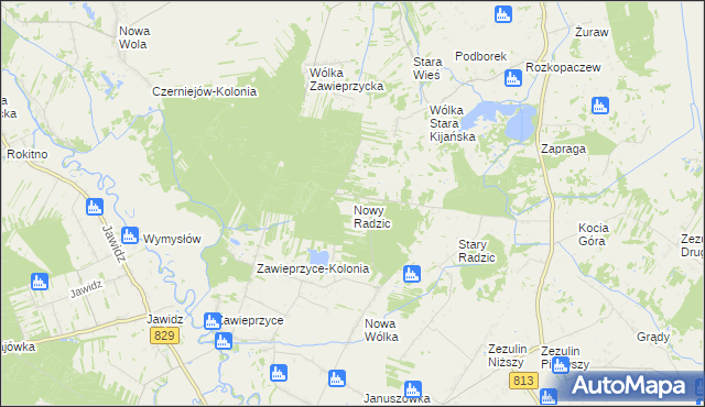 mapa Nowy Radzic, Nowy Radzic na mapie Targeo