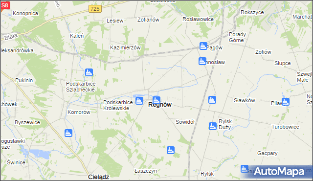 mapa Nowy Regnów, Nowy Regnów na mapie Targeo
