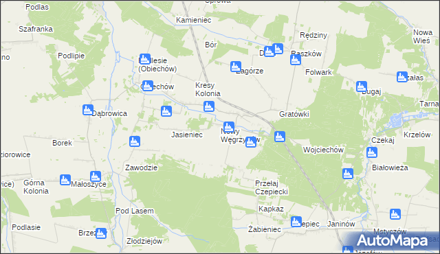 mapa Nowy Węgrzynów, Nowy Węgrzynów na mapie Targeo