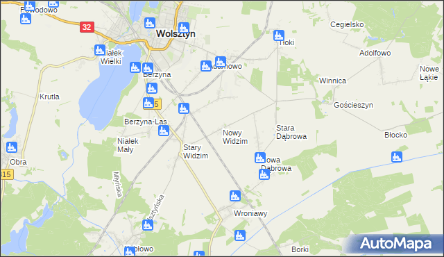 mapa Nowy Widzim, Nowy Widzim na mapie Targeo