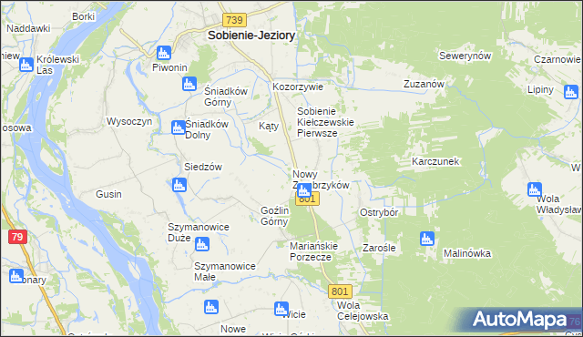 mapa Nowy Zambrzyków, Nowy Zambrzyków na mapie Targeo