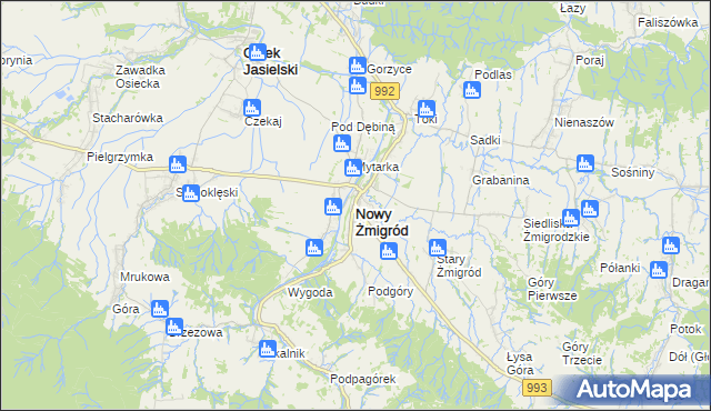 mapa Nowy Żmigród, Nowy Żmigród na mapie Targeo