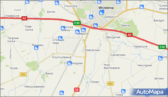 mapa Obłaczkowo, Obłaczkowo na mapie Targeo