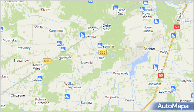 mapa Oble, Oble na mapie Targeo