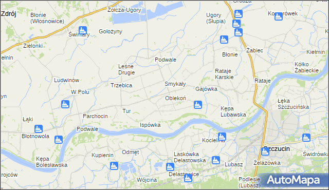 mapa Oblekoń, Oblekoń na mapie Targeo