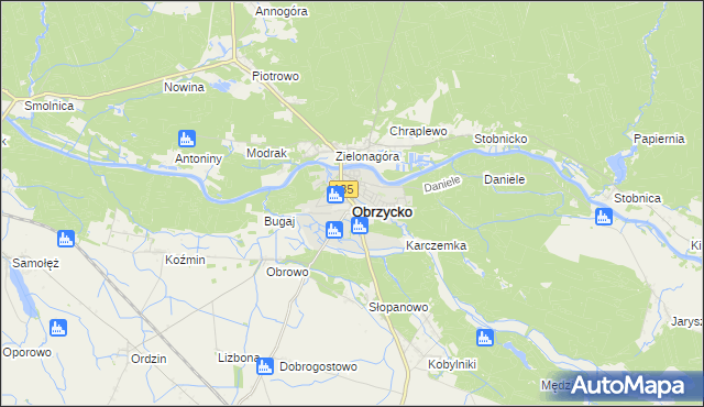 mapa Obrzycko, Obrzycko na mapie Targeo