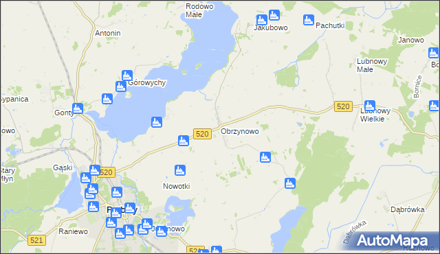 mapa Obrzynowo, Obrzynowo na mapie Targeo