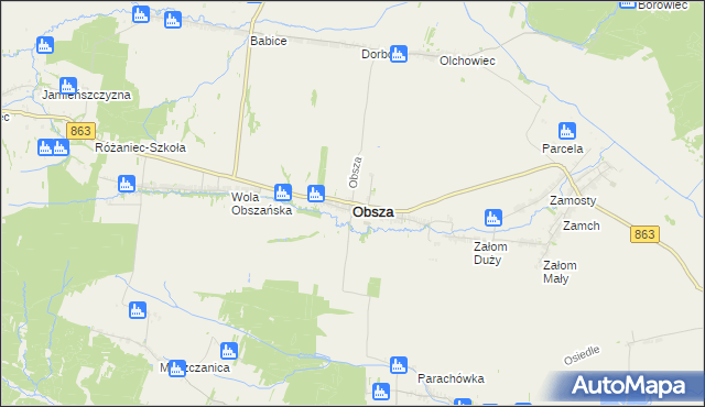 mapa Obsza, Obsza na mapie Targeo