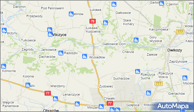 mapa Ocinek, Ocinek na mapie Targeo