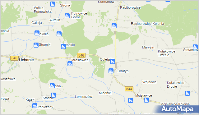 mapa Odletajka, Odletajka na mapie Targeo