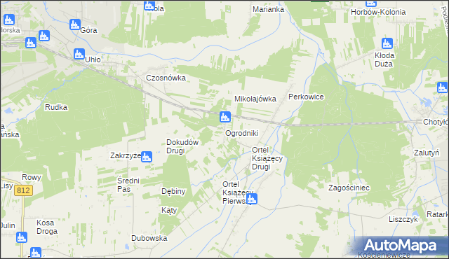 mapa Ogrodniki gmina Biała Podlaska, Ogrodniki gmina Biała Podlaska na mapie Targeo