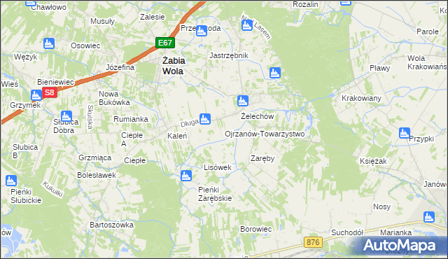 mapa Ojrzanów-Towarzystwo, Ojrzanów-Towarzystwo na mapie Targeo