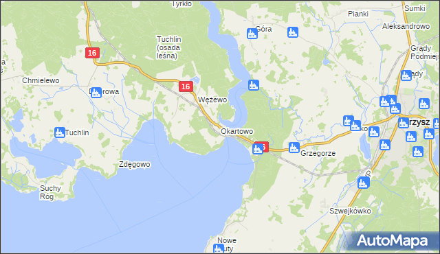 mapa Okartowo, Okartowo na mapie Targeo