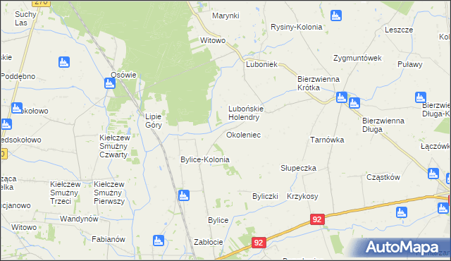 mapa Okoleniec, Okoleniec na mapie Targeo