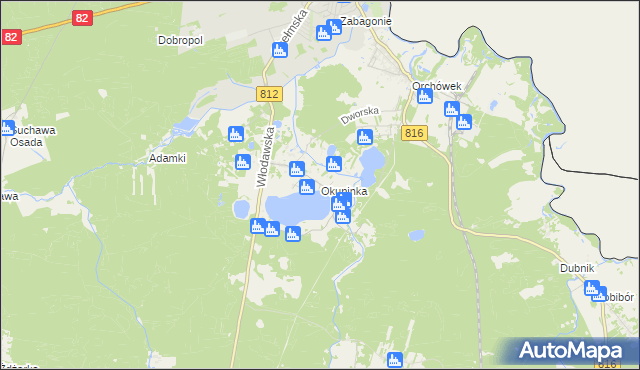 mapa Okuninka, Okuninka na mapie Targeo