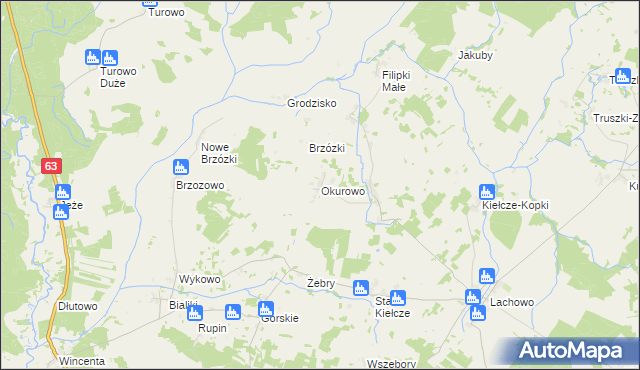 mapa Okurowo, Okurowo na mapie Targeo