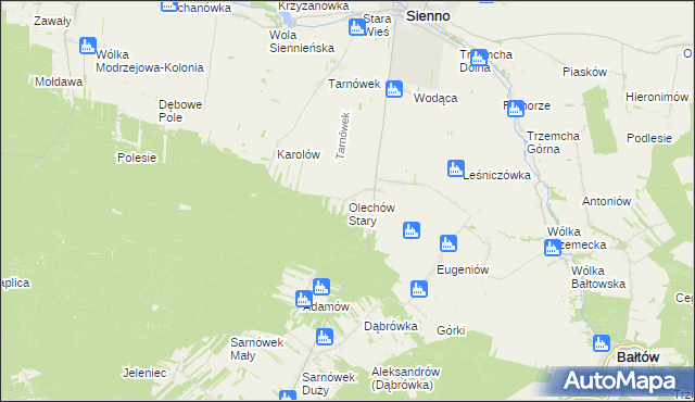 mapa Olechów Stary, Olechów Stary na mapie Targeo