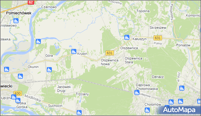mapa Olszewnica Nowa, Olszewnica Nowa na mapie Targeo
