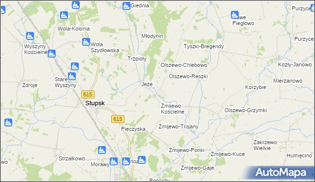 mapa Olszewo-Bołąki, Olszewo-Bołąki na mapie Targeo