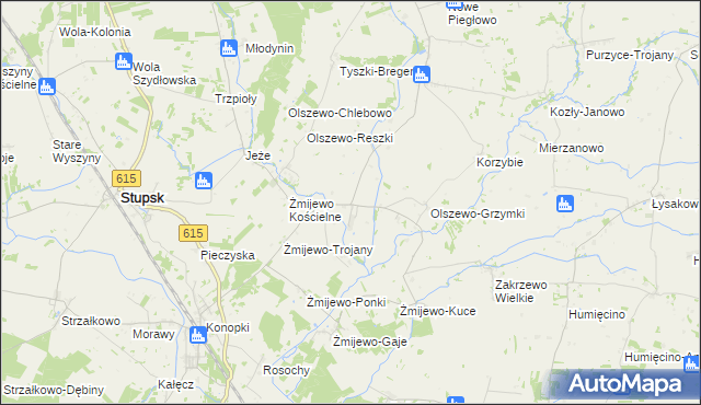 mapa Olszewo-Borzymy, Olszewo-Borzymy na mapie Targeo