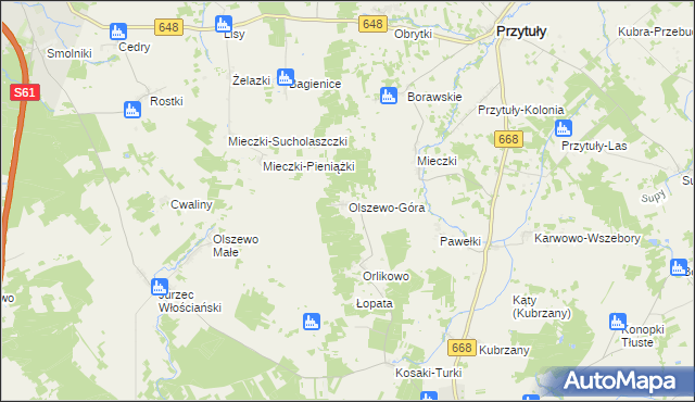 mapa Olszewo-Góra, Olszewo-Góra na mapie Targeo