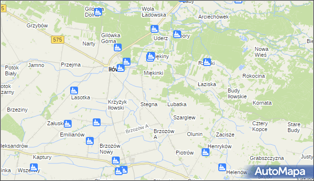 mapa Olszowiec gmina Iłów, Olszowiec gmina Iłów na mapie Targeo