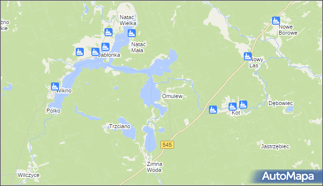 mapa Omulew, Omulew na mapie Targeo