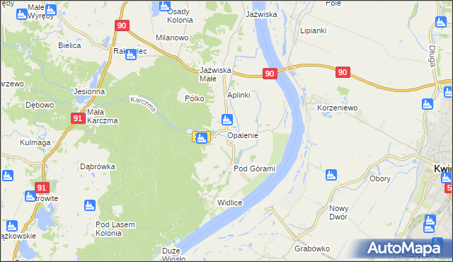 mapa Opalenie, Opalenie na mapie Targeo