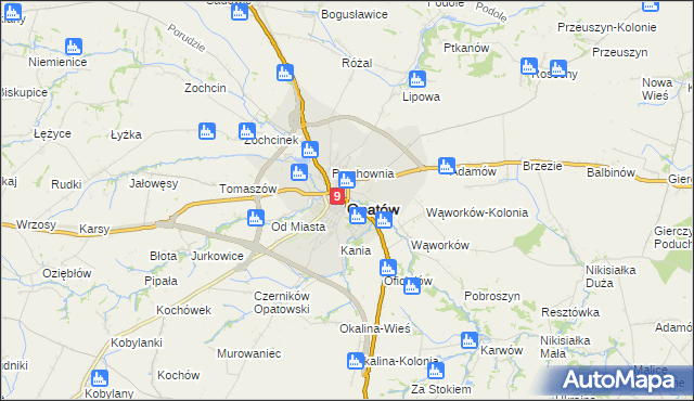 mapa Opatów, Opatów na mapie Targeo