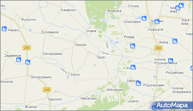 mapa Opoki, Opoki na mapie Targeo