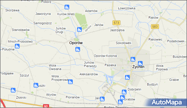 mapa Oporów-Kolonia, Oporów-Kolonia na mapie Targeo