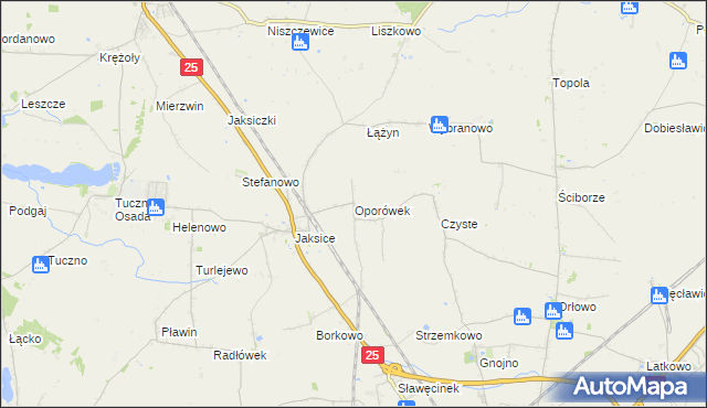 mapa Oporówek gmina Inowrocław, Oporówek gmina Inowrocław na mapie Targeo