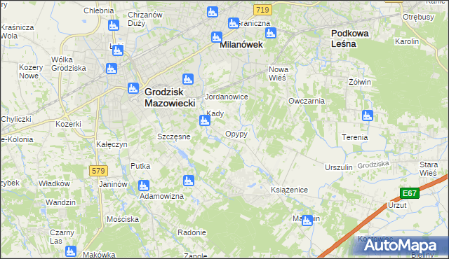 mapa Opypy, Opypy na mapie Targeo