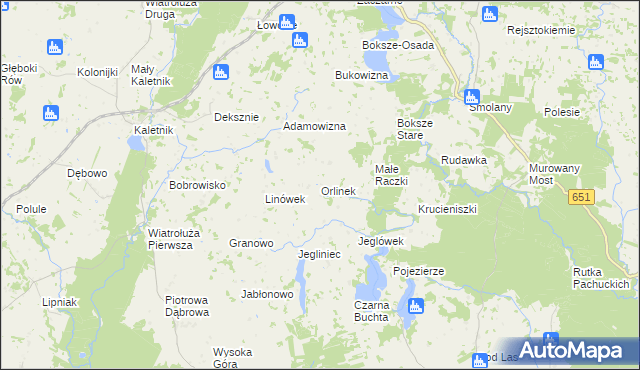 mapa Orlinek gmina Krasnopol, Orlinek gmina Krasnopol na mapie Targeo