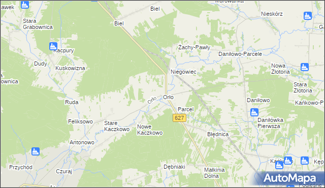mapa Orło gmina Małkinia Górna, Orło gmina Małkinia Górna na mapie Targeo