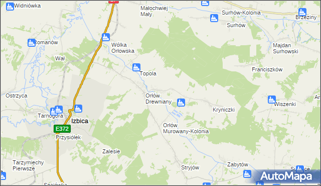 mapa Orłów Murowany, Orłów Murowany na mapie Targeo