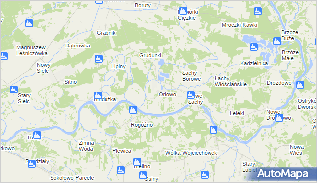 mapa Orłowo gmina Rzewnie, Orłowo gmina Rzewnie na mapie Targeo