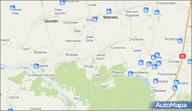 mapa Orzechowiec, Orzechowiec na mapie Targeo