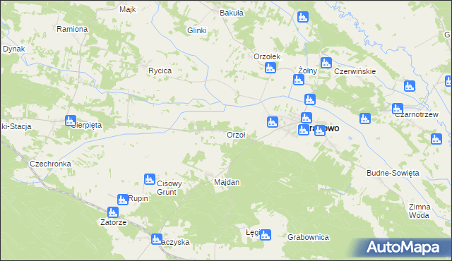 mapa Orzoł, Orzoł na mapie Targeo