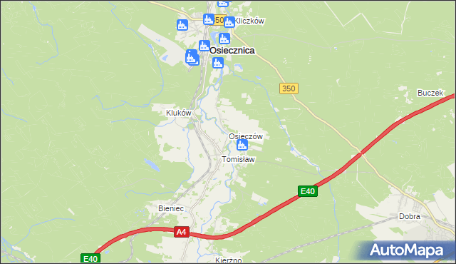 mapa Osieczów, Osieczów na mapie Targeo