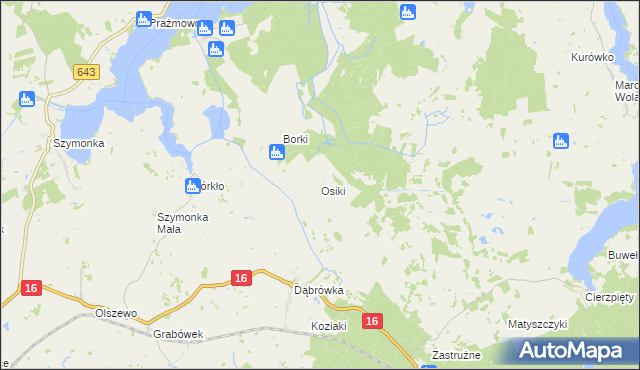 mapa Osiki, Osiki na mapie Targeo