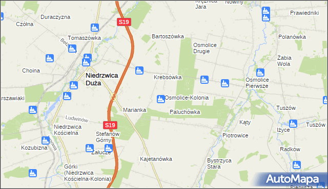 mapa Osmolice-Kolonia, Osmolice-Kolonia na mapie Targeo