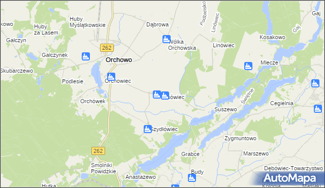 mapa Osówiec gmina Orchowo, Osówiec gmina Orchowo na mapie Targeo