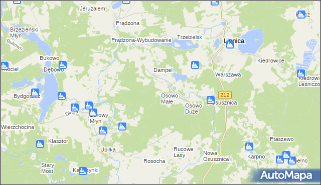 mapa Osowo Małe, Osowo Małe na mapie Targeo