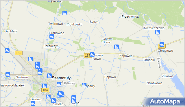 mapa Osowo Nowe, Osowo Nowe na mapie Targeo