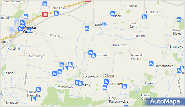 mapa Ostrobudki, Ostrobudki na mapie Targeo