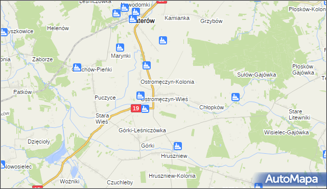 mapa Ostromęczyn, Ostromęczyn na mapie Targeo